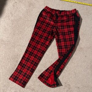 Pam & Gela Red and Black Plaid Track Pants